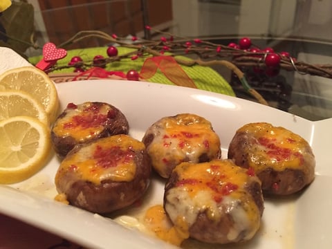 Entrée pour Amoureux Champignons Gratinées