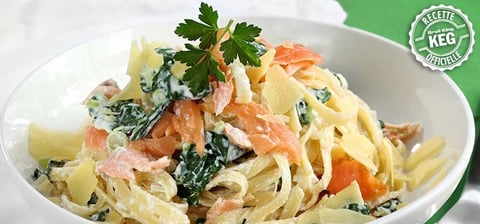 FETTUCCINI AU SAUMON FUMÉ ET À LA VODKA