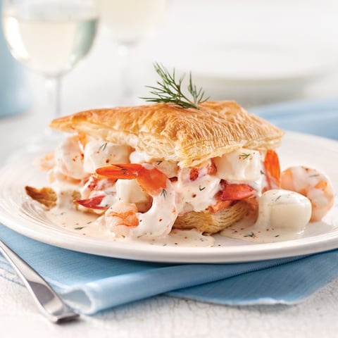 Feuillantines aux Fruits de Mer et Crème de Brie