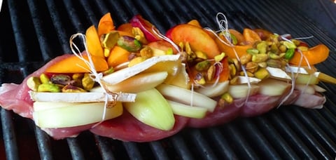 Filet de Porc au Fromage Abricots et Nectarines au BBQ