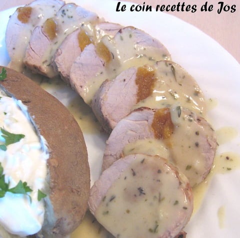 Filet de Porc aux Abricots, Sauce Dijon, Crème et Érable
