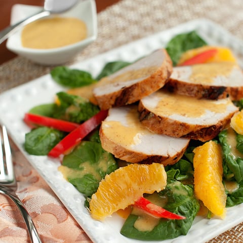 Filet de Porc aux Agrumes avec Salade d'épinards