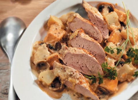 Filet de Porc Rôti et Champignons