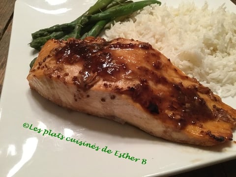 Filet de Saumon au Vinaigre Balsamique, Miel et Dijon