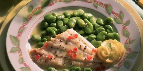 Filet de Turbot aux Fèves Fraîches