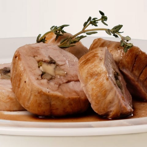 FILETS DE PORC AUX CHAMPIGNONS ET AU FROMAGE LE PIZY