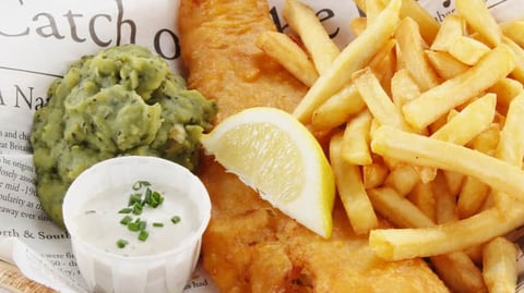 Fish and Chips de Morue et Purée de Petits Pois