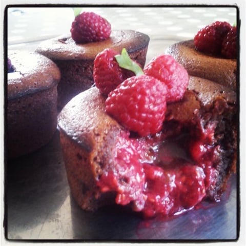 Fondant Chocolat au Cœur de Framboise sans Lactose