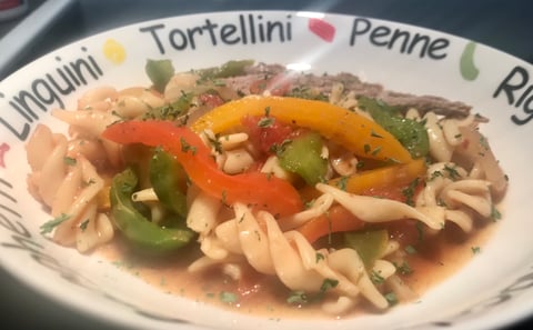 Fusillis et Boeuf et Légumes