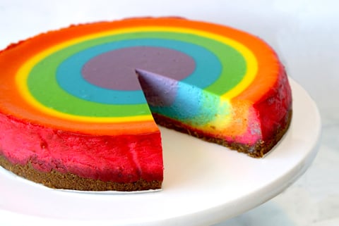 Gâteau au Fromage Arc-en-ciel