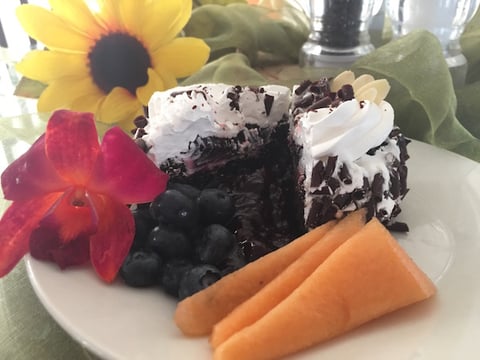 Gâteau Chocolat Coulis de Fruit et Crème Fouettée