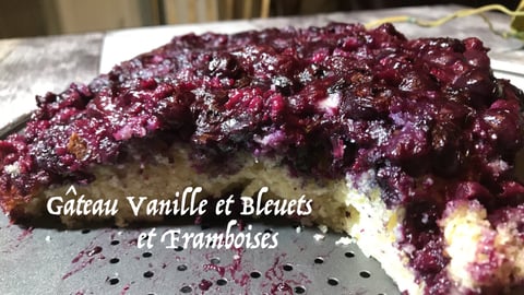 Gâteau Vanille, Bleuets et Framboises