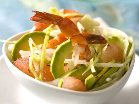 Gambas à L'avocat et au Pamplemousse