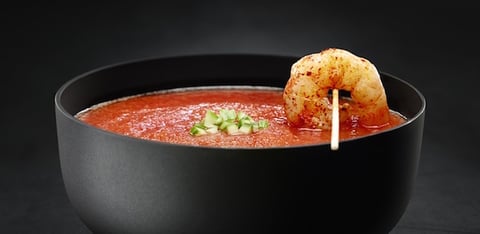 Gaspacho Tomates et Crevettes Épicées