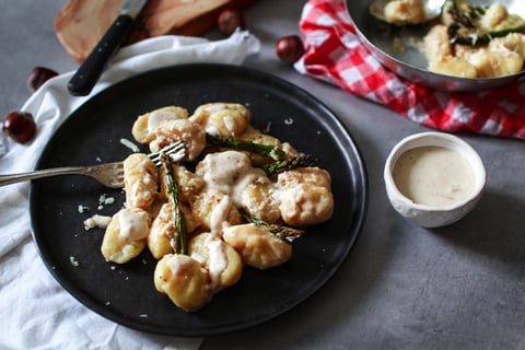Gnocchis Maison au Parmesan, Noisettes et Asperges