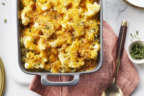 Gratin Dauphinois de Chou-fleur Sucré avec Garniture Croquante