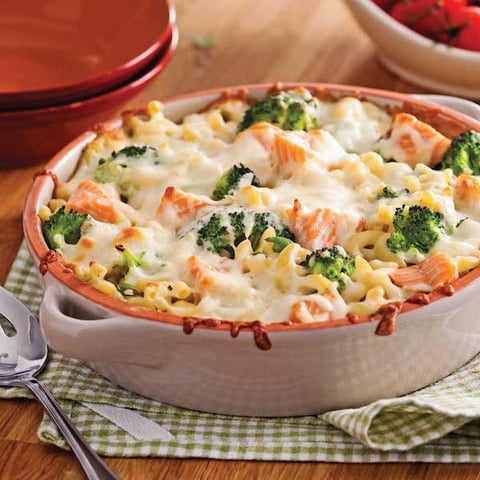 Gratin de Macaronis au Saumon et Brocoli
