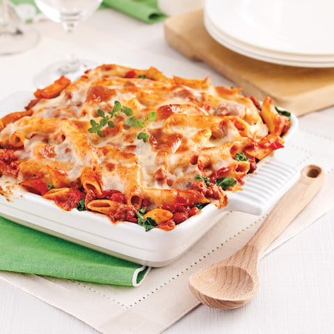 Gratin de Pâtes, Sauce Italienne aux Tomates Séchées