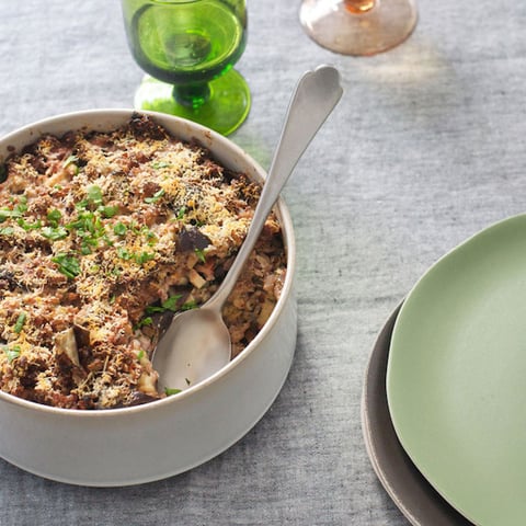 Gratin de Riz Complet aux Aubergines