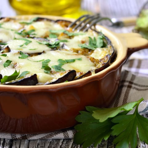 Gratin Fondant D'aubergines au Chèvre