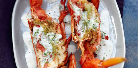 Homard Grillé au Four Sauce à la Crème