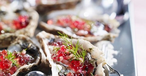Huîtres Fraîches à la Vinaigrette de Framboises
