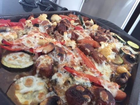 Saucisse Italienne et Légumes au Four