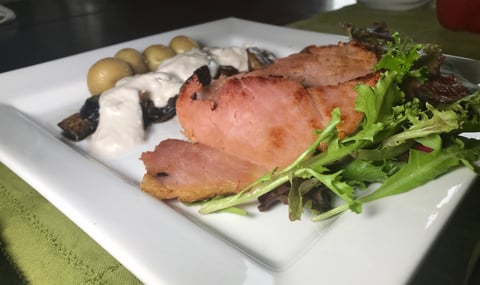 Jambon au Sirop D'érable et Sauce aux Champignons