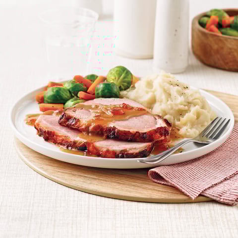 Jambon miel et Bourbon Sauce à L'érable et Confit D'oignons