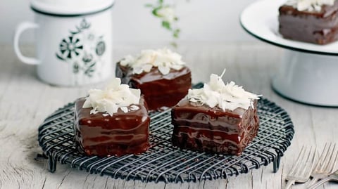 Lamingtons au Chocolat Noir