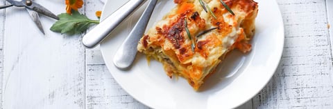 Lasagne à la Courge Musquée à la Saucisse et aux Châtaignes