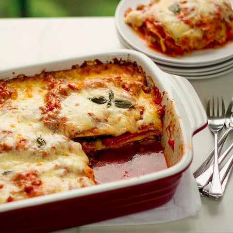 LASAGNE À LA DINDE ET AUX LÉGUMES GRILLÉS