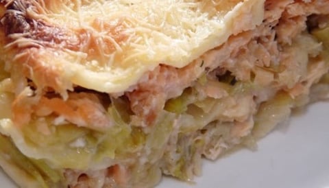 LASAGNES AUX POIVRONS ET AU SAUMON