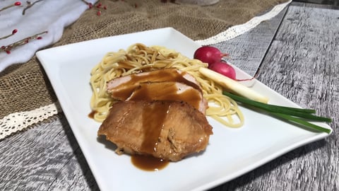 Linguine Sauce Glacée et son Porc