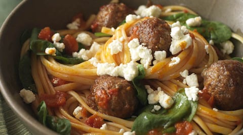 Linguines con Polpette (avec boulettes de viande)