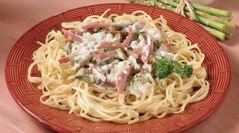 Linguinis au Prosciutto et aux Asperges