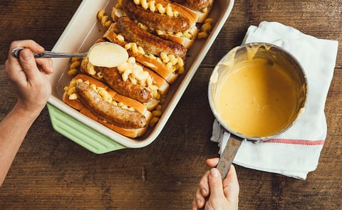Macaroni au Fromage en Hot dog Sauce au Cheddar Mi-Fort ANCO
