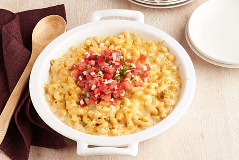 Macaroni au Fromage et aux Chilis Verts