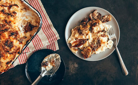 Macaroni au Fromage Gouda et Porc Effilochés  À la Mijoteuse