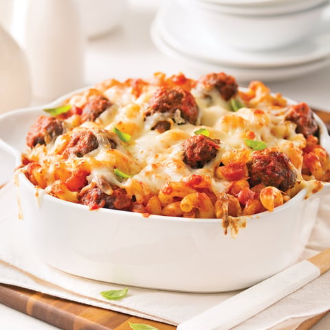 Macaroni Gratiné aux Boulettes de Viande