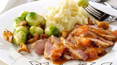 MAGRET DE CANARD CROUSTILLANT, SAUCE PAMPLEMOUSSE AU MIEL