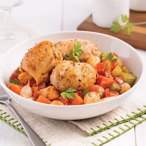 Mijoté de Poulet aux Légumes et Tomates