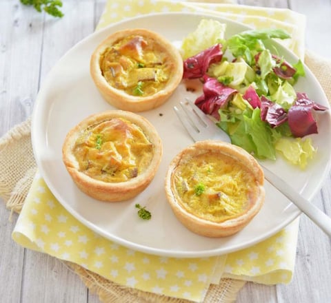 Mini Quiches Lorraines Végétariennes au Tofu Fumé