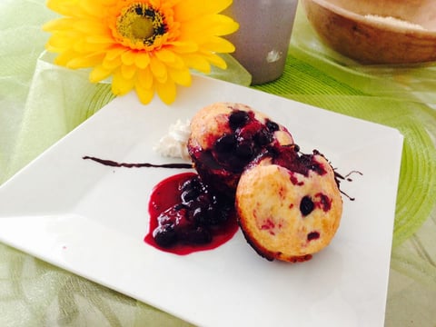 Muffin aux Bleuets avec Coulis