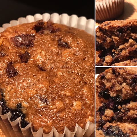 Muffins à L'avoine, Bleuets et Chocolat