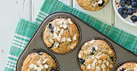 MUFFINS À L’AVOINE ET AUX BLEUETS
