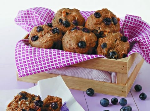 Muffins au Yaourt Sarrasin et Myrtilles