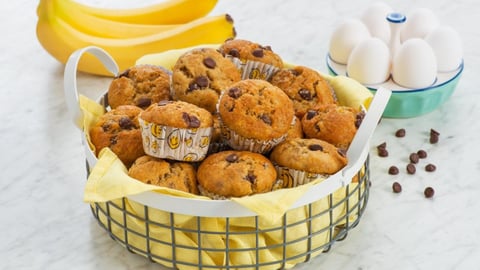 Muffins aux Bananes et aux Pépites de Chocolat