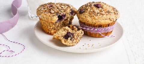 Muffins aux Bleuets et aux Quatre Graines
