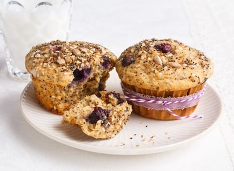 Muffins aux Bleuets et aux Quatre Graines